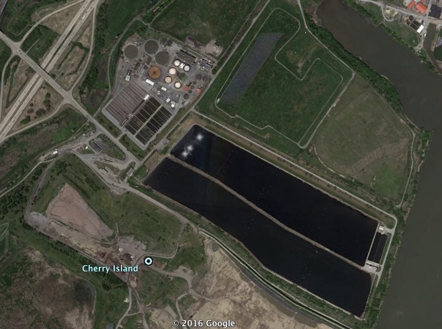 Aerial photo of Veolia Waste Water Plant